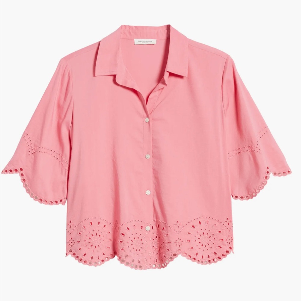 Pink Eyelet Women's Top - Picture 4 of 6